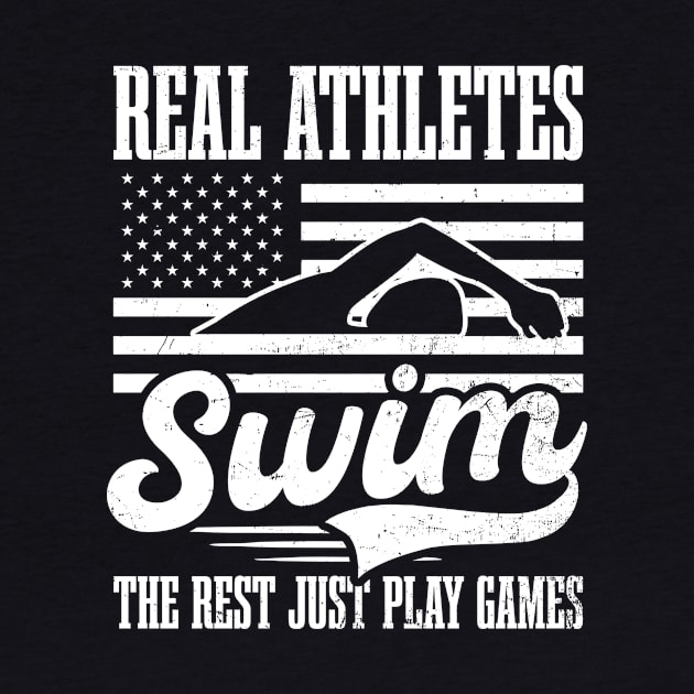 Swimmer Shirt | Real Athletes Swim American Flag by Gawkclothing